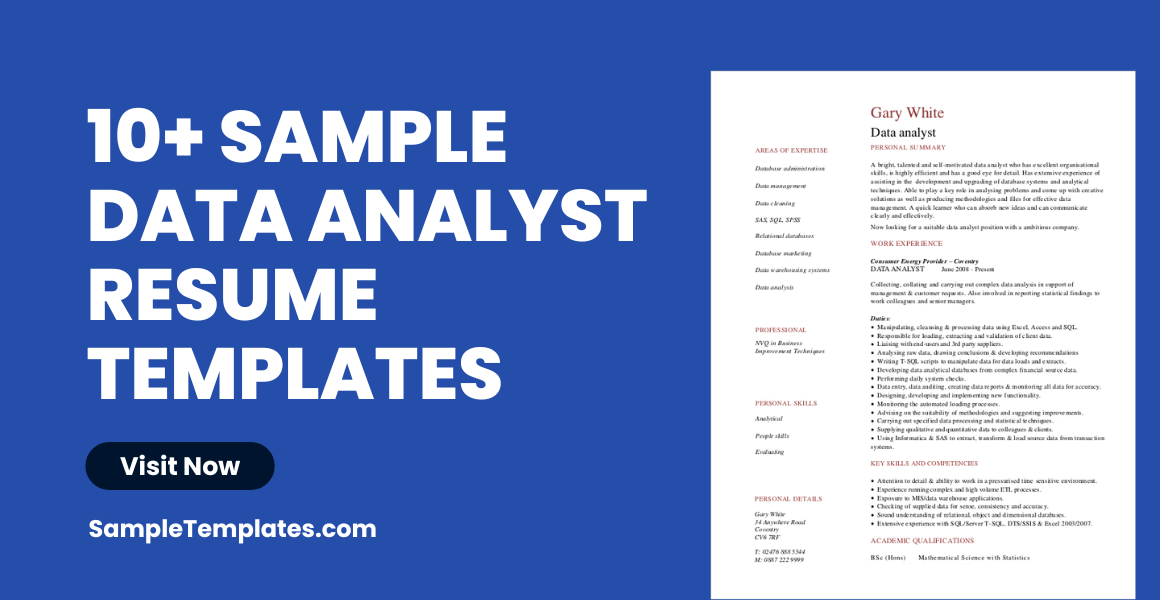 sample data analyst resume templates