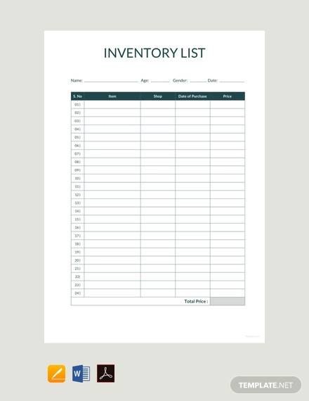 Free 10 Inventory Samples Equipment Software