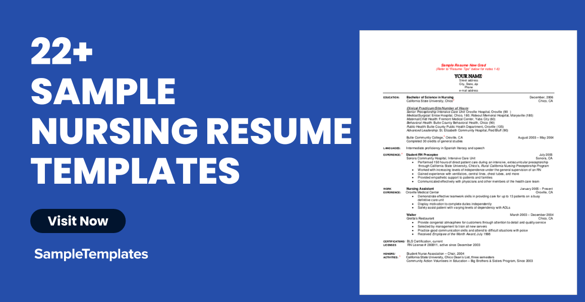 sample nursing resume templates