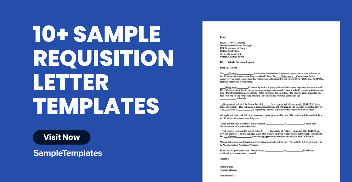 sample requisition letter templates