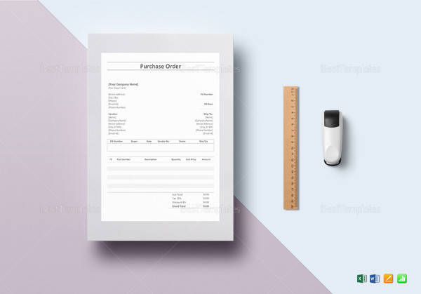 simple purchase order template in word