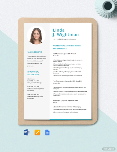 staff accountant resume template