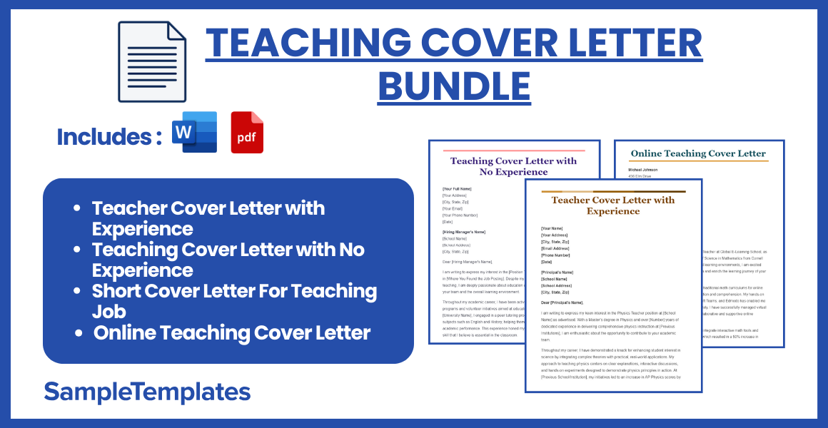 teaching cover letter bundle