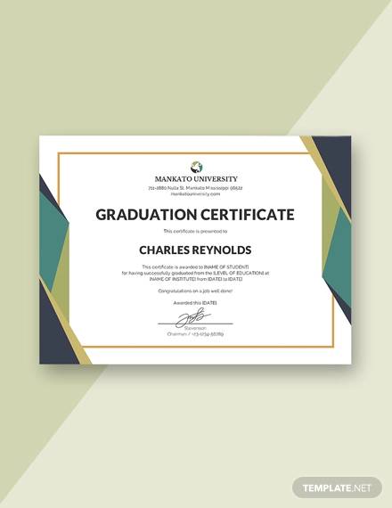 free graduation certificate