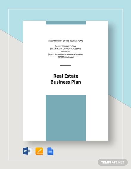 real estate business plan sample doc