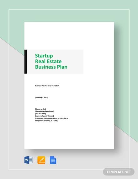 real estate startup business plan