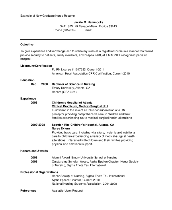 FREE 8+ Sample Nursing Student Resume Templates in MS Word | PDF