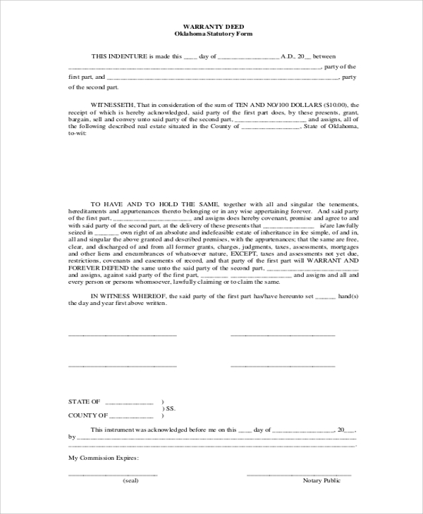 real estate general warranty deed