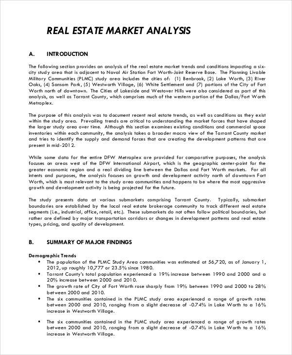 FREE 9+ Sample Comparative Market Analysis Templates in PDF MS Word