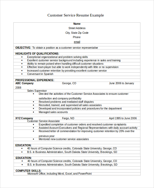 objective for customer service manager resume