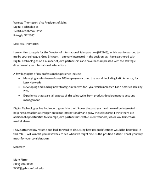 Cover Letter For Sales Director Job regional sales director cover letter