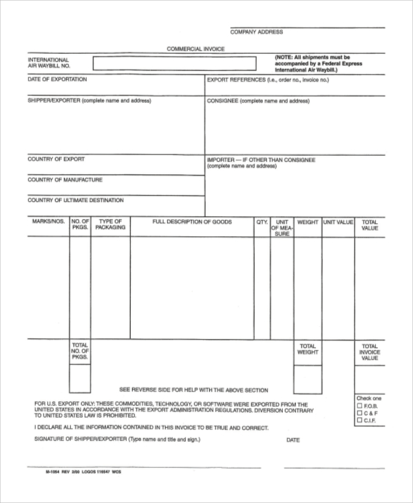 company invoice form