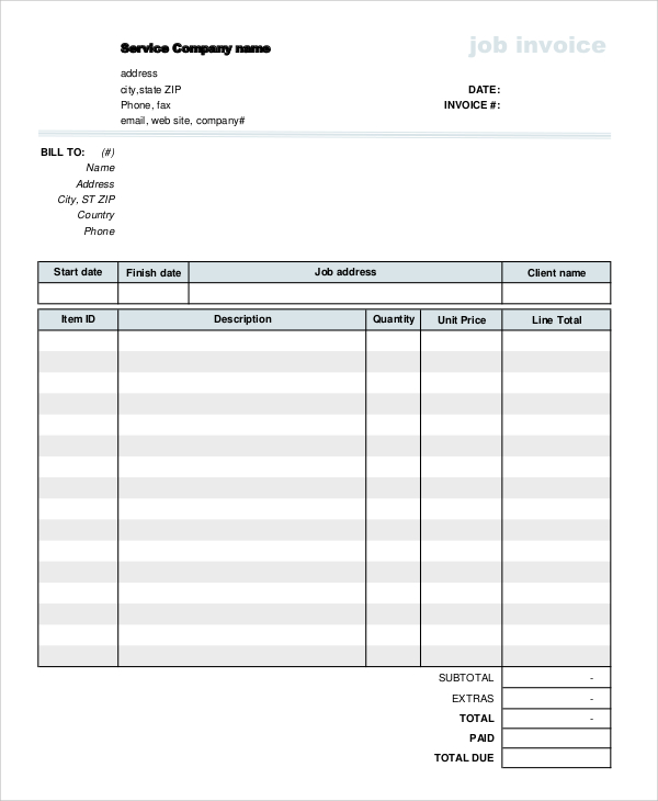 free 8 sample invoice forms in pdf ms word