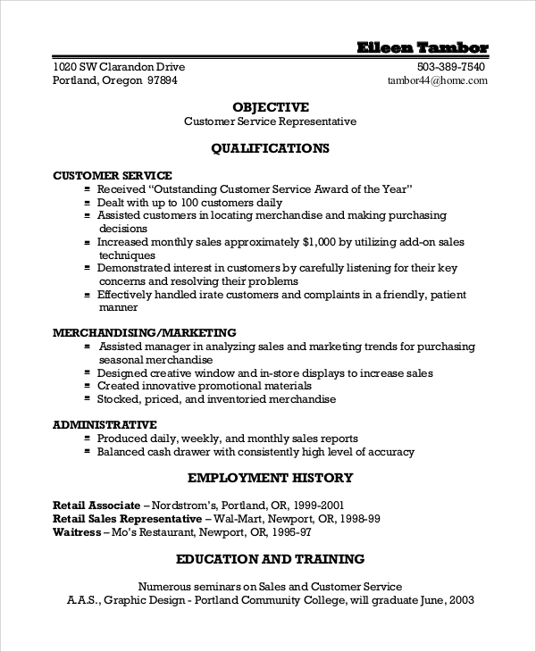 9+ Resume Objective Samples – PDF, Word  Sample Templates