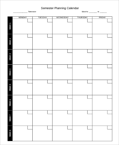sample printable planning calendar