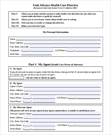 Free health care proxy form