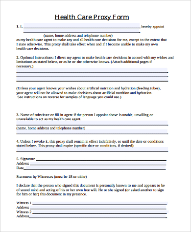 printable health care proxy form