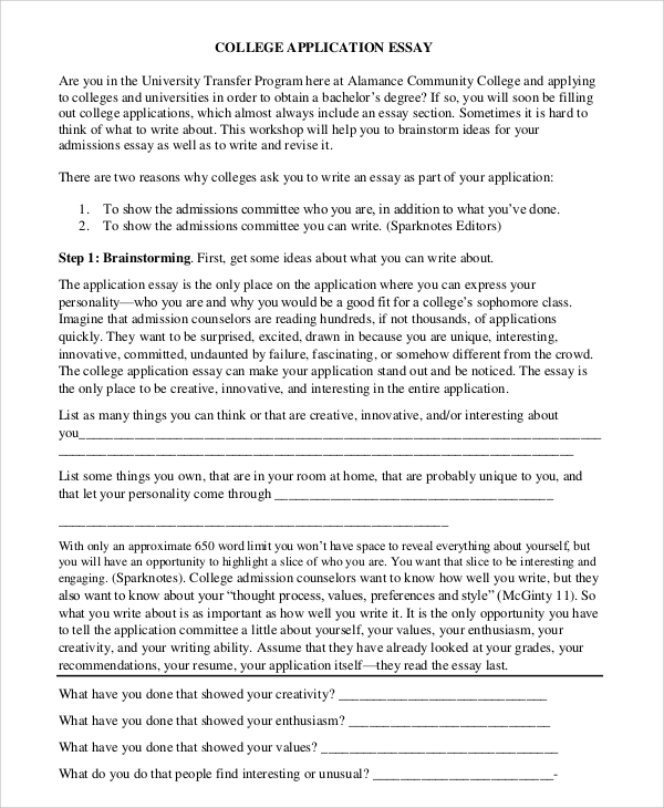 help with writing a college admission essay