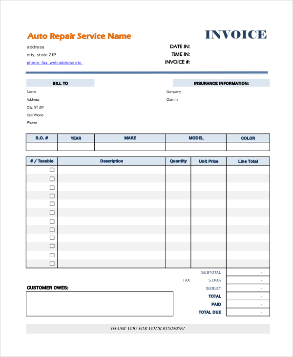 free 10 printable invoice samples in ms word pdf