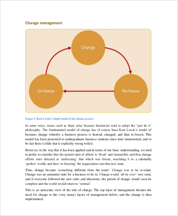 business change management plan