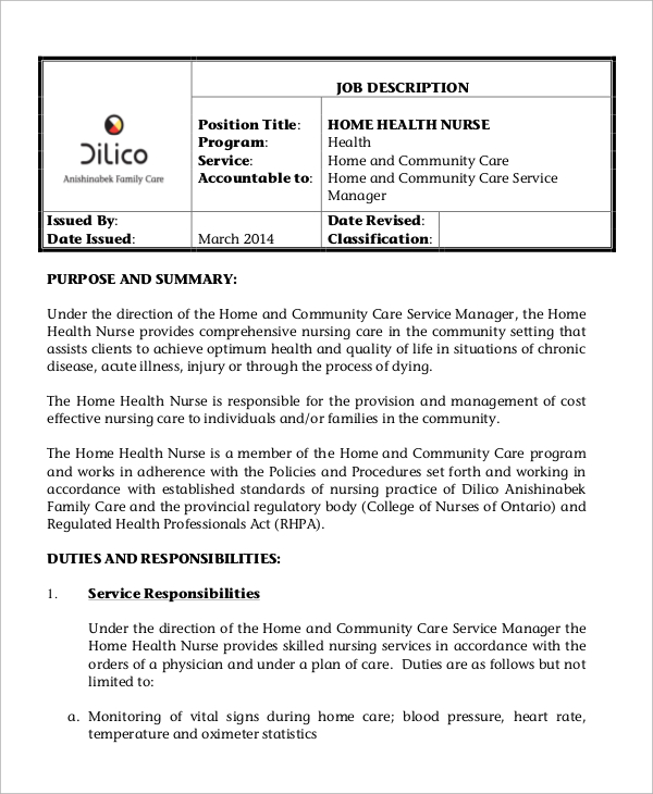 FREE 10+ Sample Nurse Job Description Templates in MS Word ...