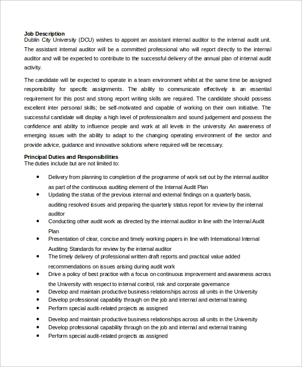 Health and safety auditor job description