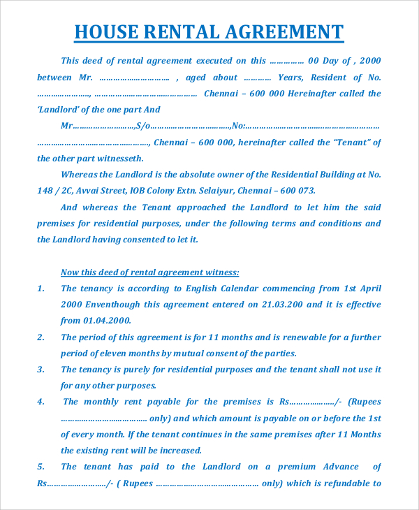 Vacation Rental Agreement