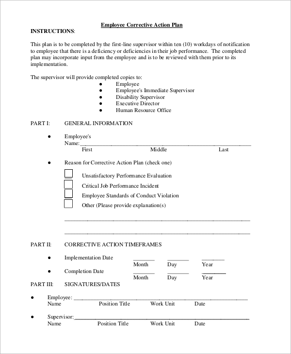 FREE 14  Sample Corrective Action Plan Templates in MS Word PDF