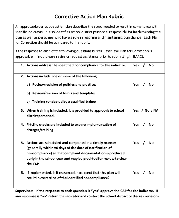 Corrective Action Plan Template from images.sampletemplates.com