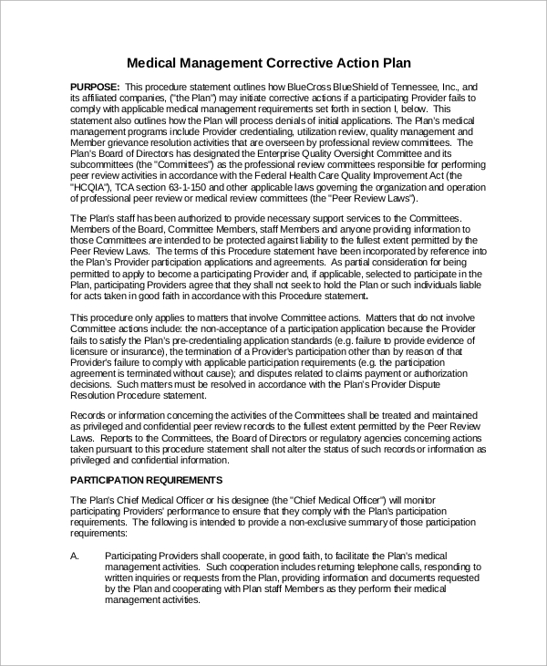 Corrective Action Plan Response Letter