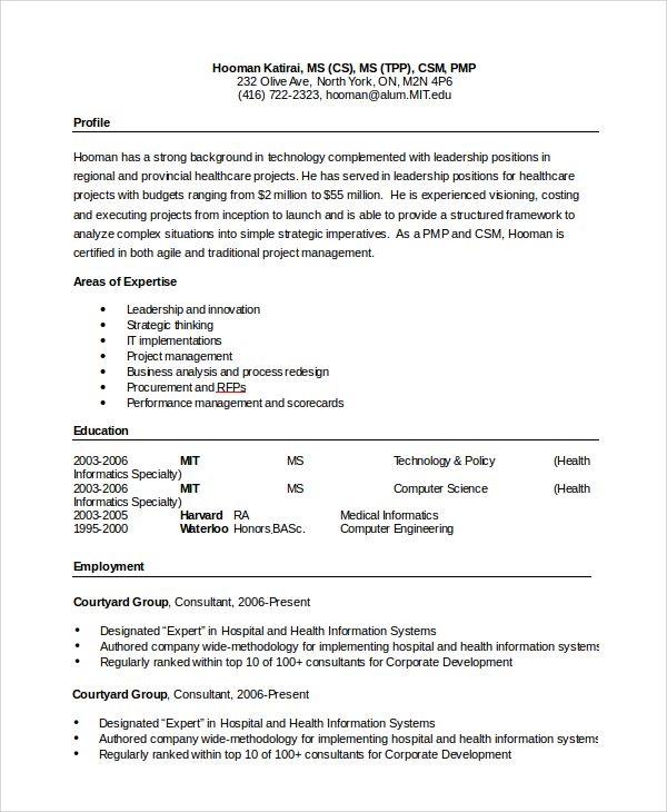 Sample Word Resume 8 Examples In PDF Word