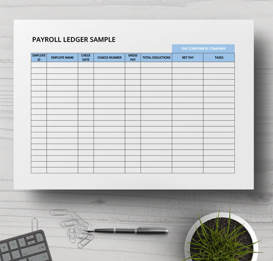 Printable Employee Payroll Ledger Template 2023 Calendar Printable