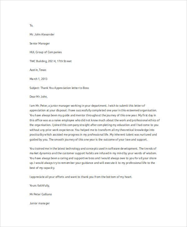 FREE 12 Sample Thank You Letters For Appreciation In MS Word PDF