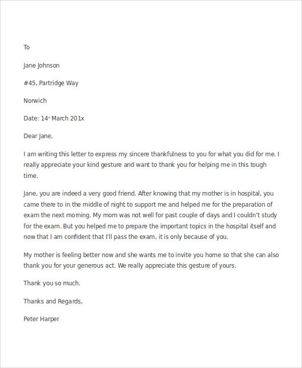 Thanks Letter For Appreciation For Your Needs Letter Template Collection