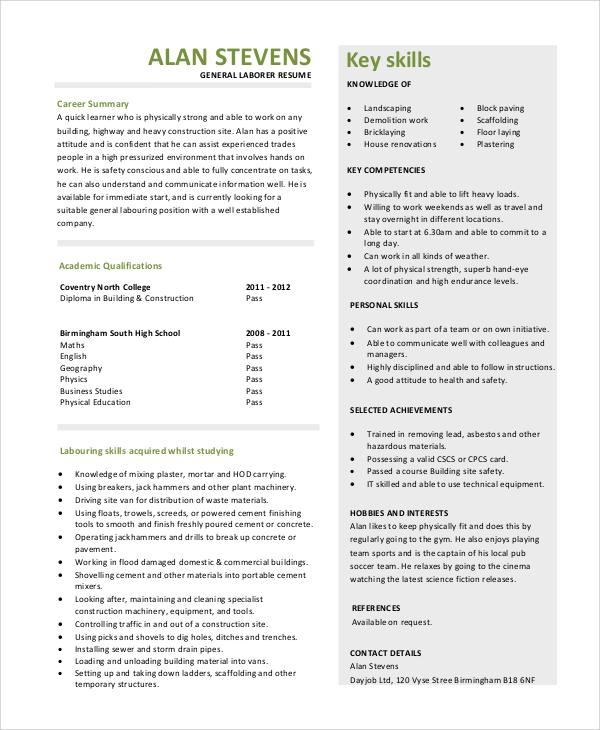 FREE 9 General Resume Objective Samples In PDF