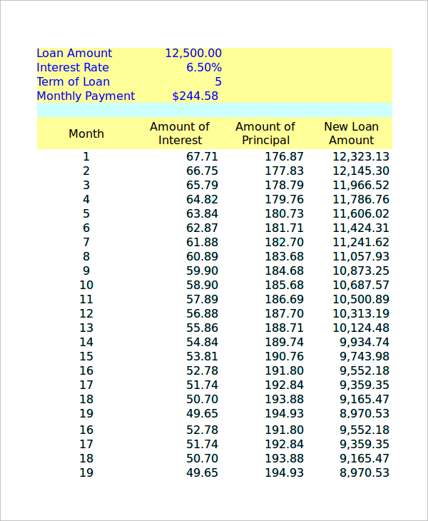 how to figure out amortization schedule in excel