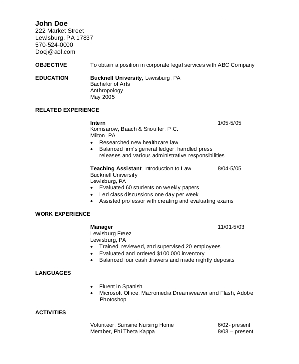 objective statement personal training resume