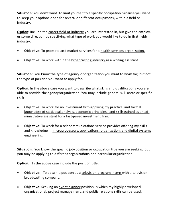 FREE 7+ Sample Career Objective Statement Templates in MS ...