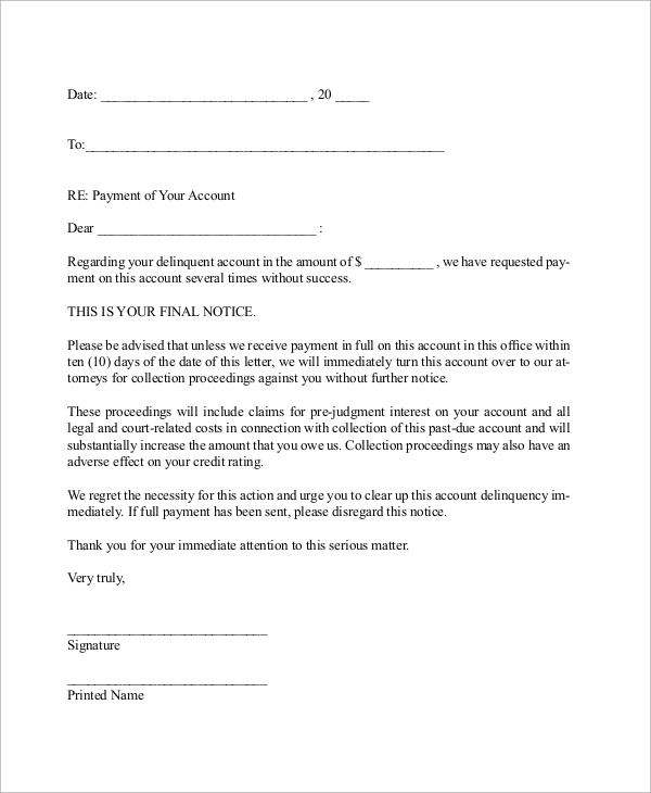 11 Demand Letters PDF Word Sample Templates