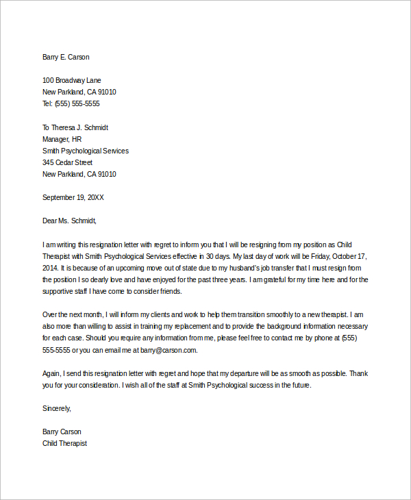 sample best letter of resignation 9 examples in word pdf