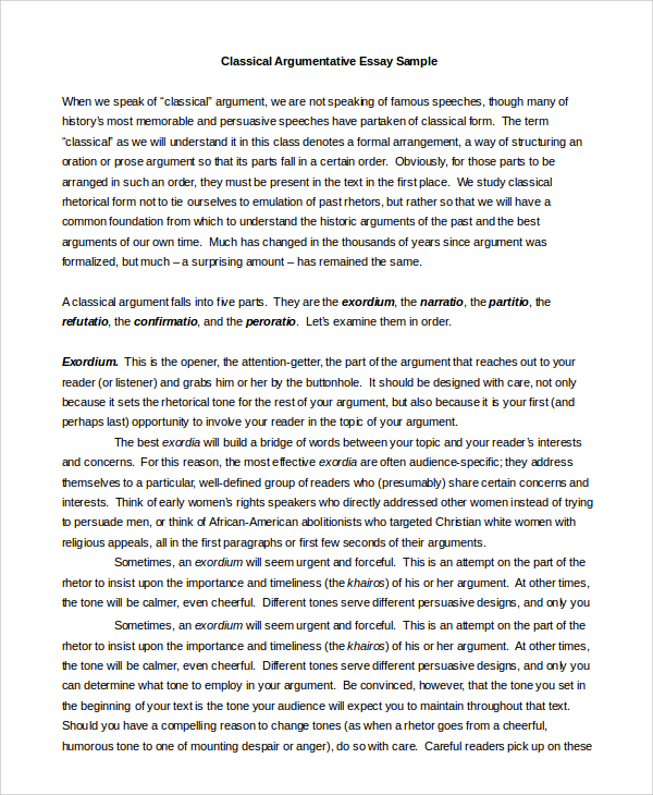 FREE 9 Argumentative Essay Samples In PDF
