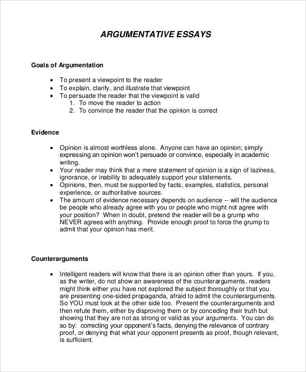 example of argumentative essay