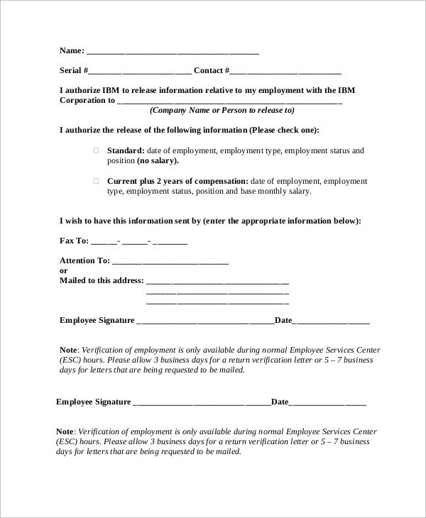 employment verification authorization letter