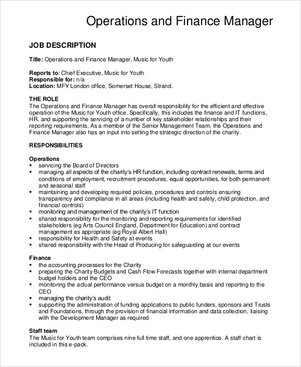 FREE 10+ Sample Financial Manager Job Description Templates in PDF MS Word