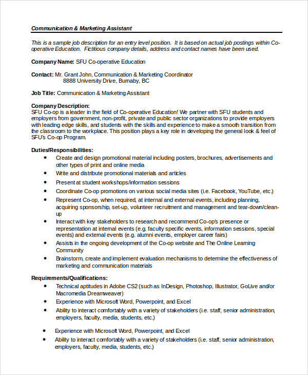 Director Marketing Communications Job Description Non Profit - Free 8 Sample Public Relations Job Description Templates In Pdf Ms Word : Requirements exquisite communication and interpersonal skills bsc/ba in business administration, marketing and communications or relevant field post this marketing director job description job ad to 18+ free job boards with one submission.