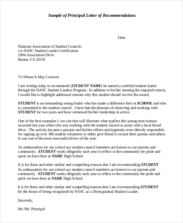 Sample Teacher Recommendation Letter From Principal from images.sampletemplates.com
