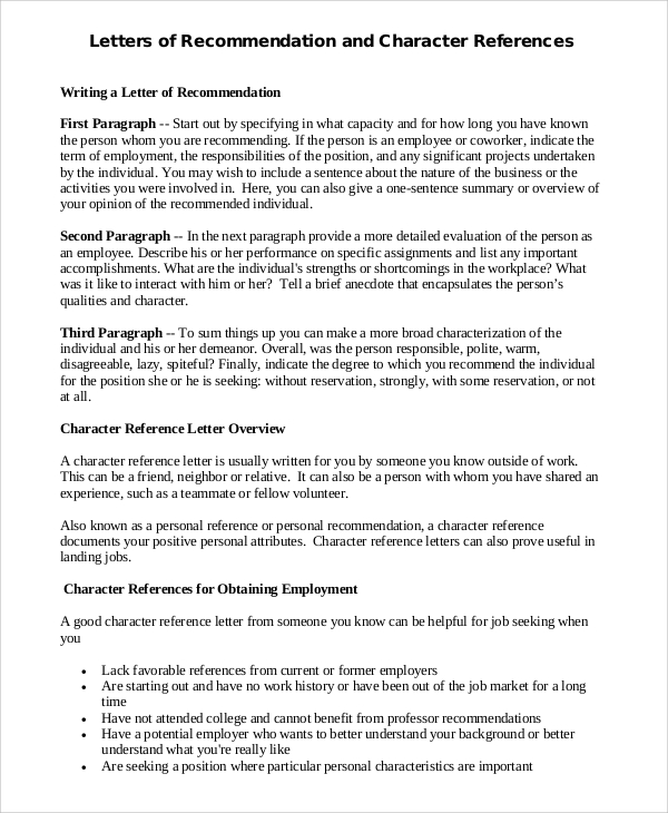 Sample Letter Of Reference For Someone