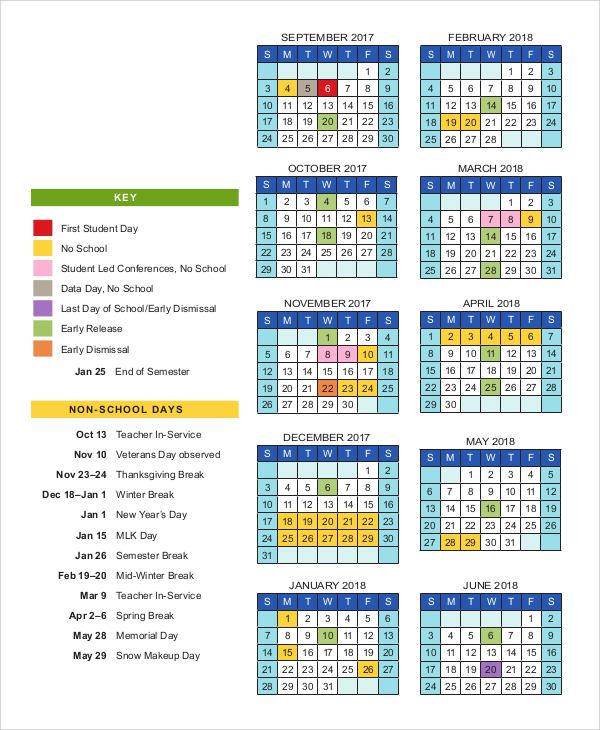 FREE 9 Sample Printable Calendar Templates In MS Word Excel PDF