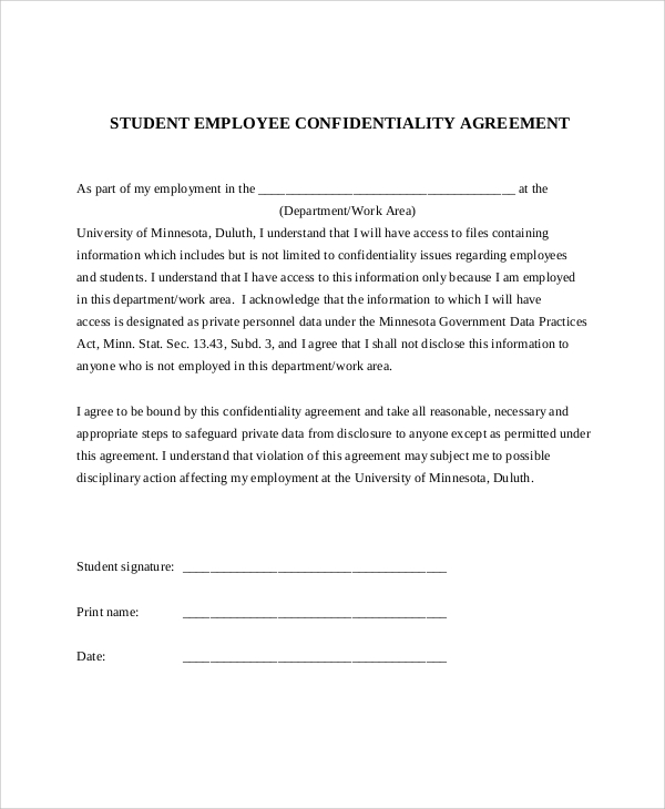 Free Printable Confidentiality Agreement Form Printable Templates