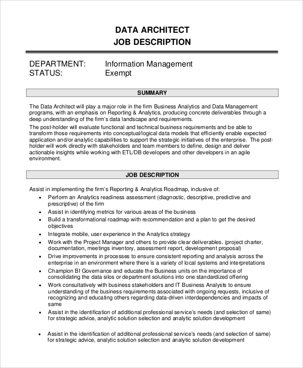 job description of computer network architect